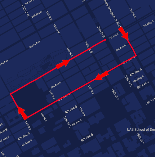 2018 Veterans Day parade route map