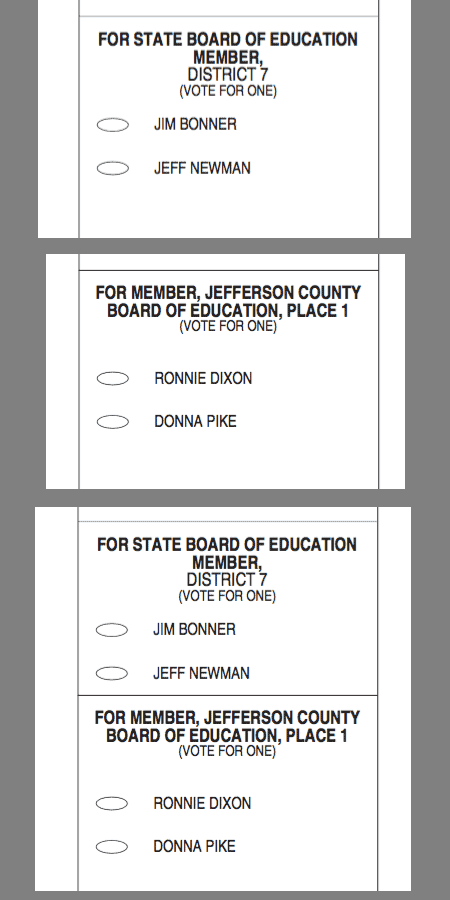 Jefferson County 2016 Republican runoff sample ballot