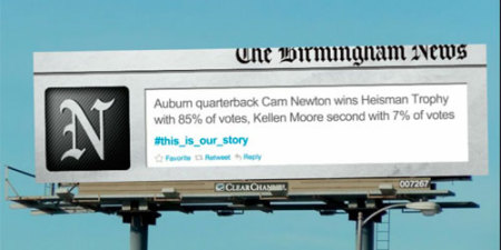 Birmingham News Twitter billboard