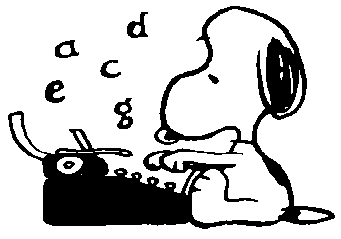 Snoopy at the typewriter